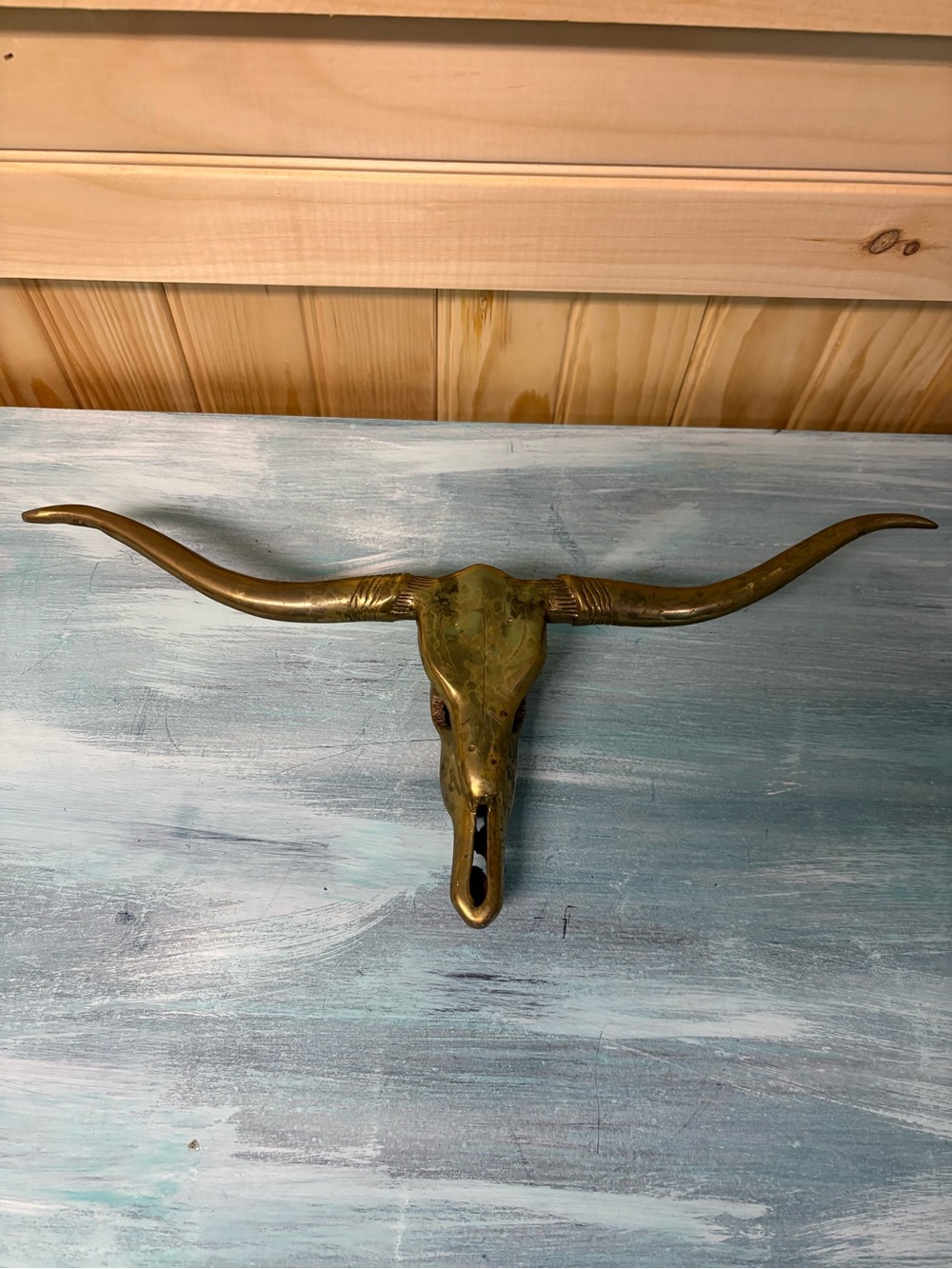 Antique Brass Longhorn Wall Decor